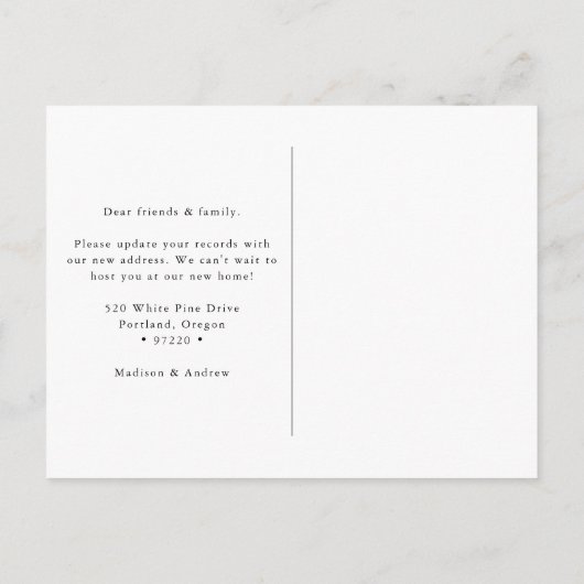 Floral Garden Gate Moving Aankondigingskaart (Achterkant)