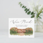 Floral Garden Gate Moving Aankondigingskaart (Staand voorkant)