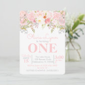 Floral Garden Girl eerste uitnodiging (Staand voorkant)