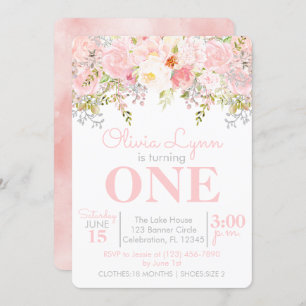 Floral Garden Girl eerste uitnodiging