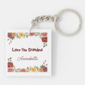 Floral Garden Grandma Photo Keychain (Achterkant)