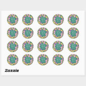 Floral Garden Green Ronde Sticker (Vel)