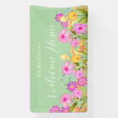 Floral Garden Green Welcome Home Spandoek (Verticaal)