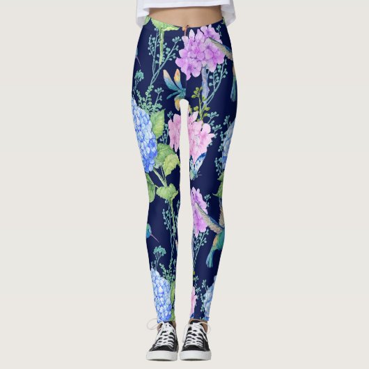 Floral Garden Hummingbird Dragonfly Legging (Voorkant)