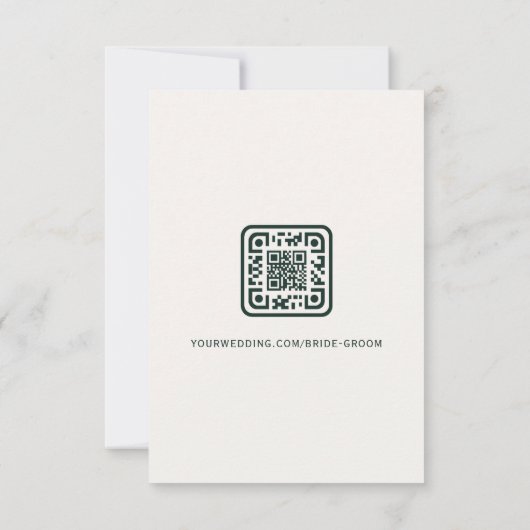 Floral Garden Huwelijksinfo QR Code Behuizing Kaar Kaart (Achterkant)