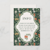 Floral Garden Huwelijksinfo QR Code Behuizing Kaar Kaart (Voorkant / Achterkant)