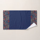 Floral Garden in Reds Border in Dark Blue Bad Handdoek (Handdoek)