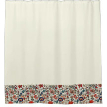 Floral Garden in Reds Border op Cream Background
