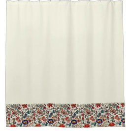 Floral Garden in Reds Border op Cream Background Douchegordijn