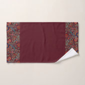 Floral Garden in Reds Border op Dark Red Bad Handdoek (Handdoek)