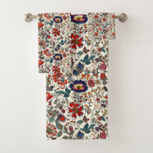 Floral Garden in Reds en Dark Blues