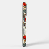 Floral Garden in Reds en Dark Blues Phone Case (Achterkant / Rechts)