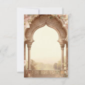 Floral Garden Indian Palace Boog bruiloft RSVP Kaartje (Achterkant)
