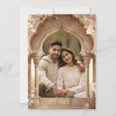 Floral Garden Indian Palace Boog Trouwfoto Save The Date (Achterkant)