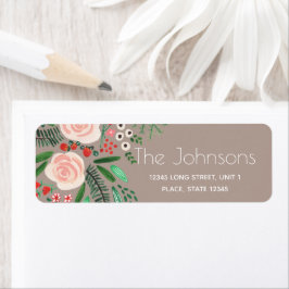 Floral Garden | Kerstfeestdag | beige Etiket