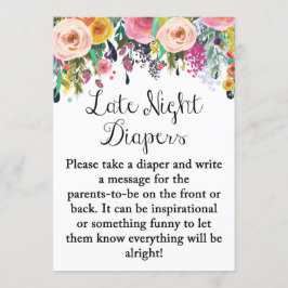 Floral Garden laat-nachtelijke game-teken 5x7 inch Kaart