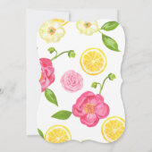 Floral Garden Lemon Girl Baby shower Uitnodiging (Achterkant)