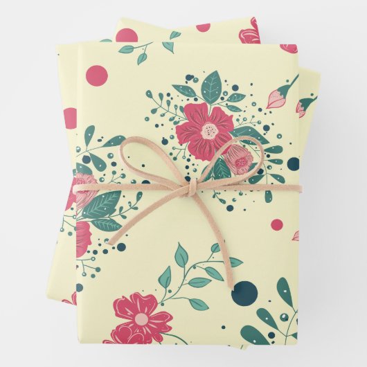  Floral Garden Matte Wrapping Paper (In situ)