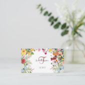 Floral Garden Modern Minimalist Social Media Icons Visitekaartje (Staand voorkant)