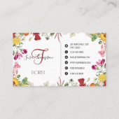 Floral Garden Modern Minimalist Social Media Icons Visitekaartje (Achterkant)