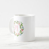 Floral Garden Monogram Koffie Mok Gift (Voorkant links)