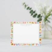 Floral Garden Monogram Note Card Kaart (Staand voorkant)