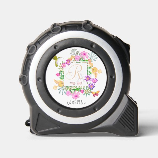 Floral Garden Monogram Wit Rolmaat (Voorkant)