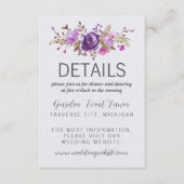 Floral Garden Paars Violet Lavender Detail invoege Informatiekaartje (Voorkant)