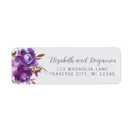 Floral Garden Paars Violet Lavender Peony Adres Etiket
