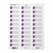 Floral Garden Paars Violet Lavender Peony Adres Etiket (Full Sheet)