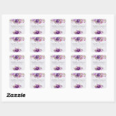 Floral Garden Paars Violet Lavender Peony Wedding Vierkante Sticker (Vel)