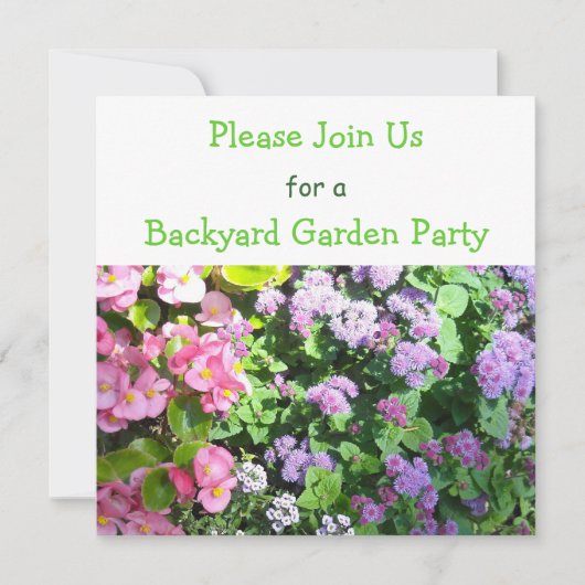 Floral Garden Party Invitation Kaart (Voorkant)