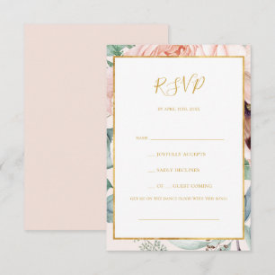 Floral Garden Pastel Song Request RSVP Card Kaartje