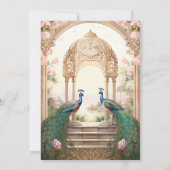 Floral Garden Peacocks Indian Palace Vrijgezellenf Kaart (Achterkant)