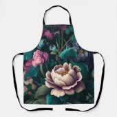  Floral Garden Peony Elegant roze violet Schort (Voorkant)