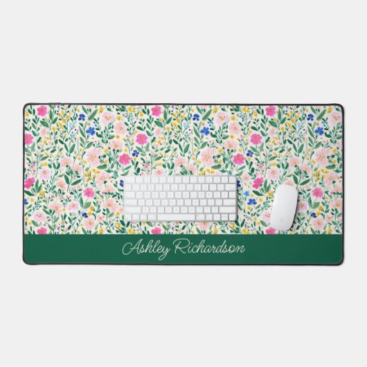 Floral Garden Personalized Desk Mat (Keyboard & Muis)