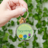 Floral Garden Persoonlijke benaming Sleutelhanger (Hand)