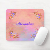 Floral Garden Pink Waterverf personaliseren Muismat (Met muis)