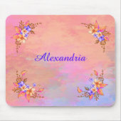 Floral Garden Pink Waterverf personaliseren Muismat (Voorkant)