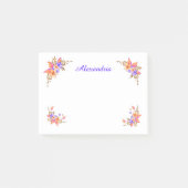 Floral Garden Pink Waterverf personaliseren Post-it® Notes (Voorkant)