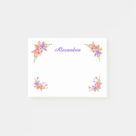 Floral Garden Pink Waterverf personaliseren Post-it® Notes