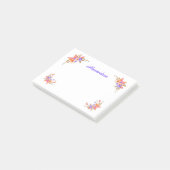 Floral Garden Pink Waterverf personaliseren Post-it® Notes (Schuin)