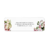 Floral Garden Rabbit | Botanisch adres Etiket (Voorkant)