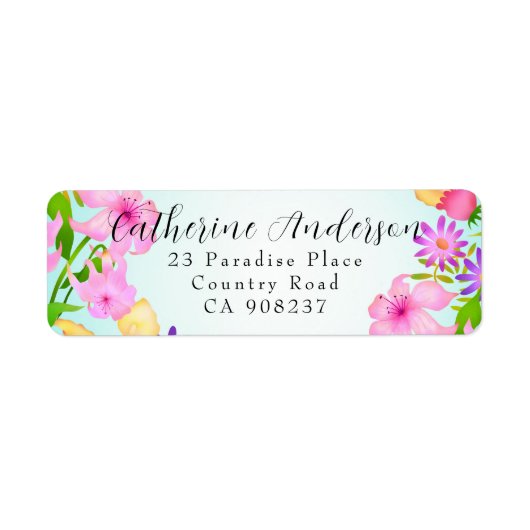 Floral Garden Retourlabel Etiket (Voorkant)