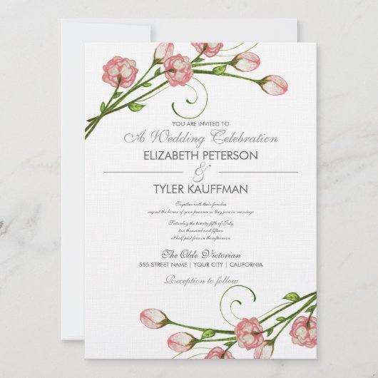 Floral Garden Rozen Weddenschap Kaart (Voorkant)