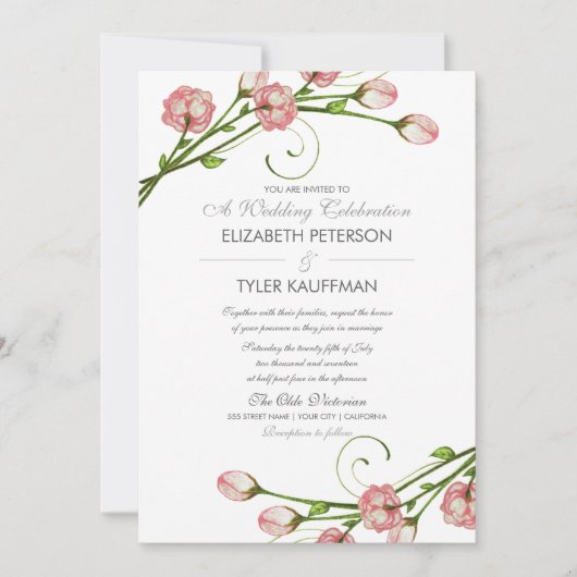 Floral Garden Rozen Weddenschap Kaart (Voorkant)