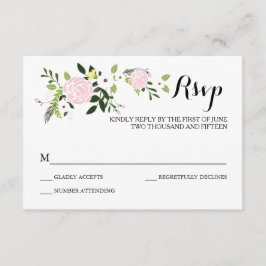 Floral Garden RSVP-kaart - wit RSVP Kaartje