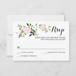 Floral Garden RSVP-kaart - wit RSVP Kaartje