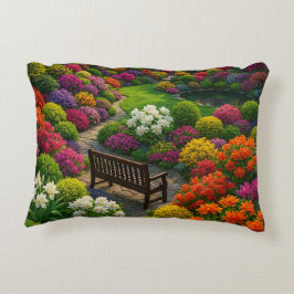 Floral Garden Scene Decoratief Accent Kussen