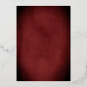 Floral Garden Scroll Red Mis Quince Quinceanera Folie Uitnodiging (Achterkant)